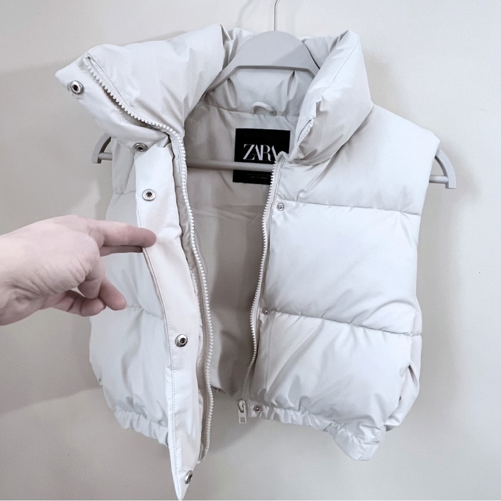 NWOT Zara Cropped Puffer Vest - Picture 4 of 14